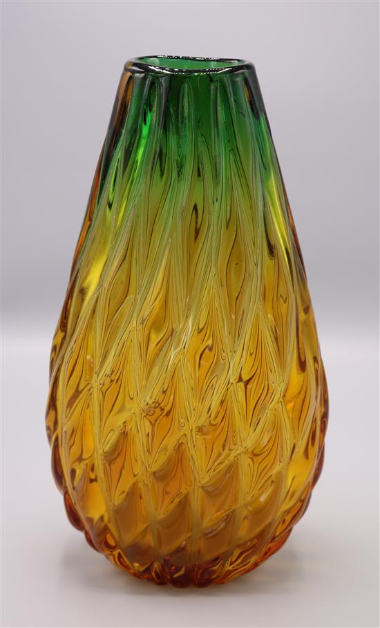 Pineapple Art glass vase